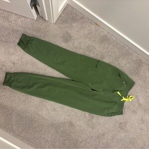 Figs Green Joggers with Yellow Drawstring